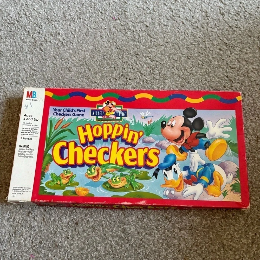Vintage 1980s Milton Bradley Mickey Mouse HOPPIN CHECKERS Board Game Disney